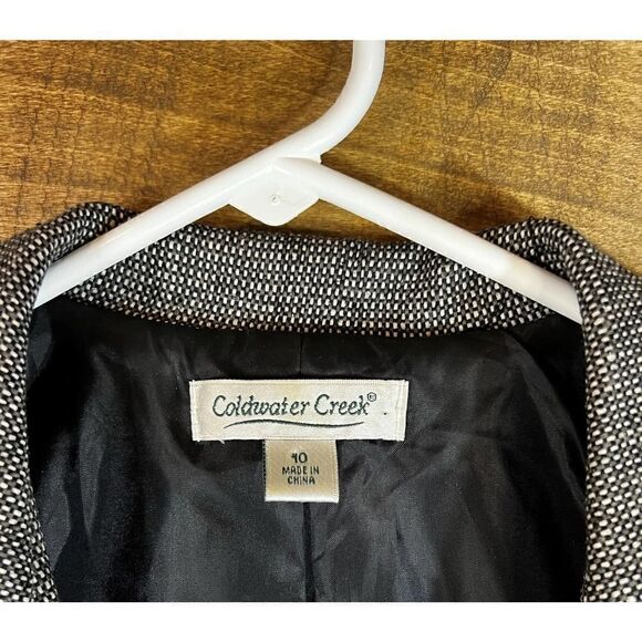 Coldwater Creek‎ Blazer Jacket Size 10 Silk Blend Gray Career Work - Picture 2 of 5